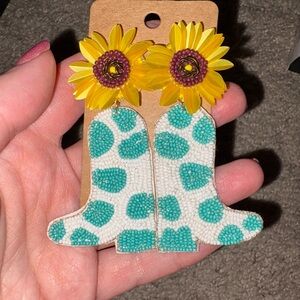Sunflower Boot Earrings